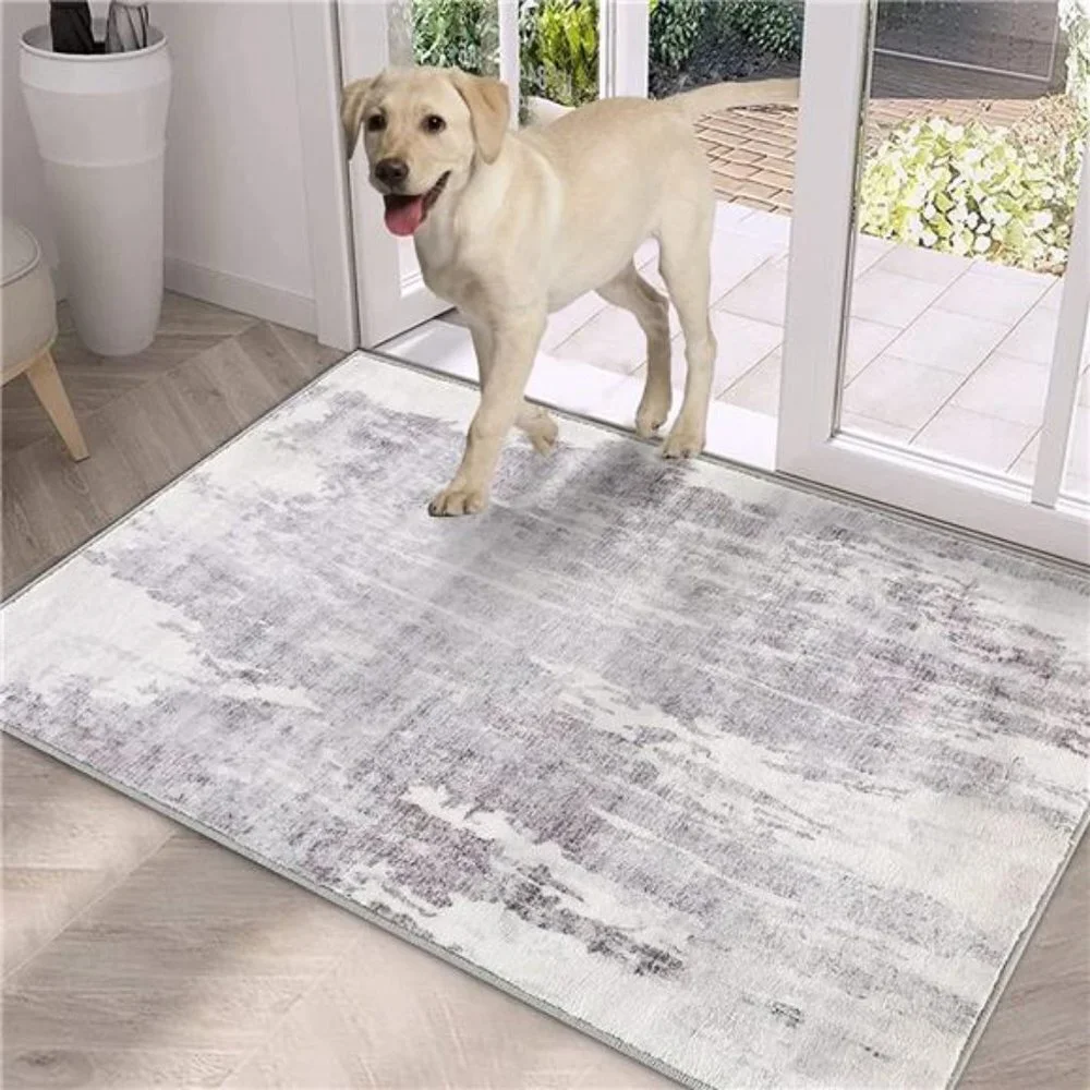 Door Mat, Front Indoor Door Mat Faux Wool Non-Slip Entryway Rug 24X36